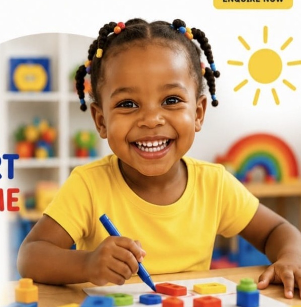 Happy child learning